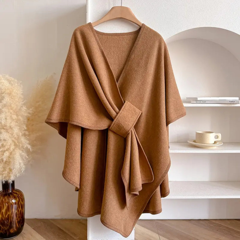 Luxe Winddichte Sjaaljas met Stijlvolle Drape