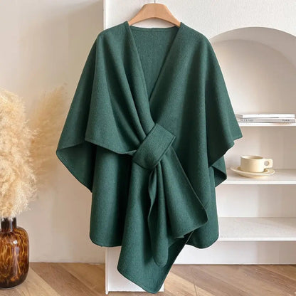 Luxe Winddichte Sjaaljas met Stijlvolle Drape