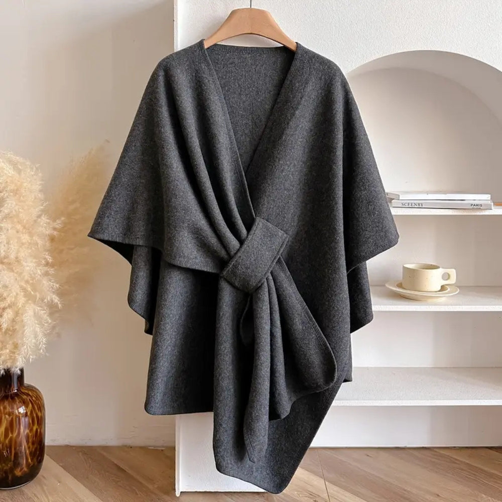 Luxe Winddichte Sjaaljas met Stijlvolle Drape