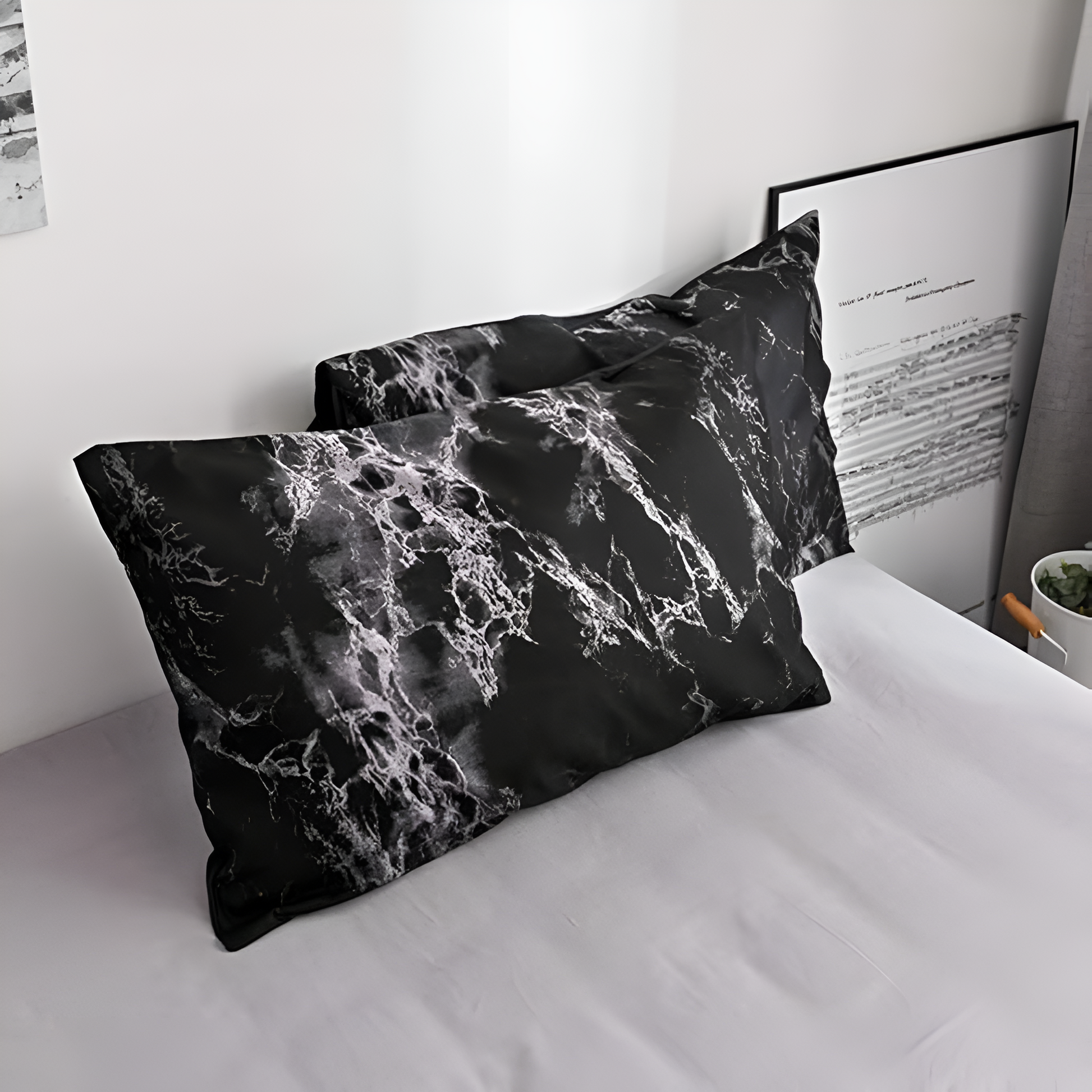 Luxe Zwart Marmer Dekbedovertrekset