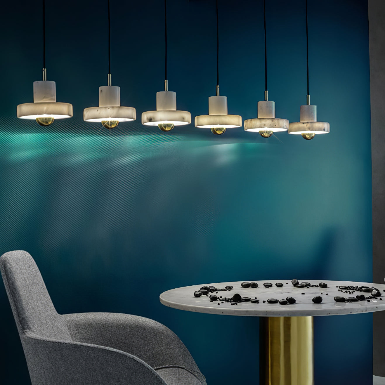 LueurMarble - Chique Marmeren Hanglamp voor Luxe Verlichting