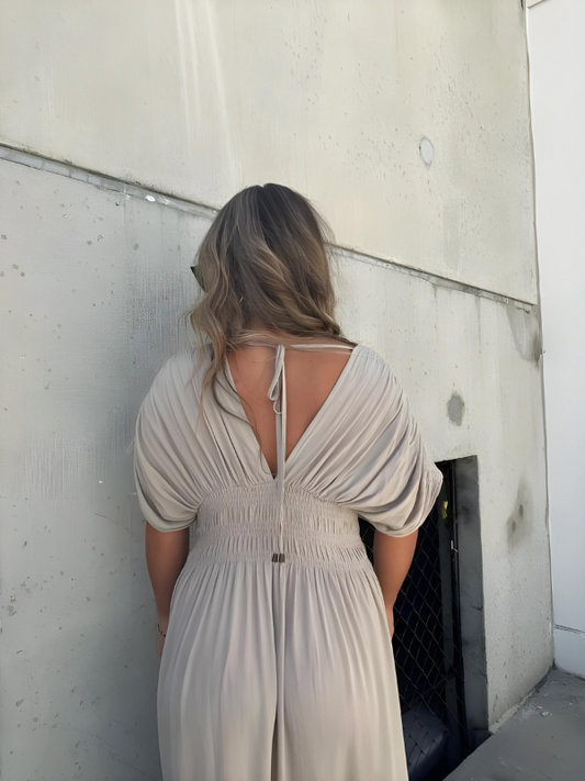 Maxi-jurk met V-hals en split
