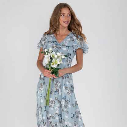 Maxi-jurk met Vlindermouwen en Bloemenprint