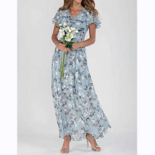 Maxi-jurk met Vlindermouwen en Bloemenprint