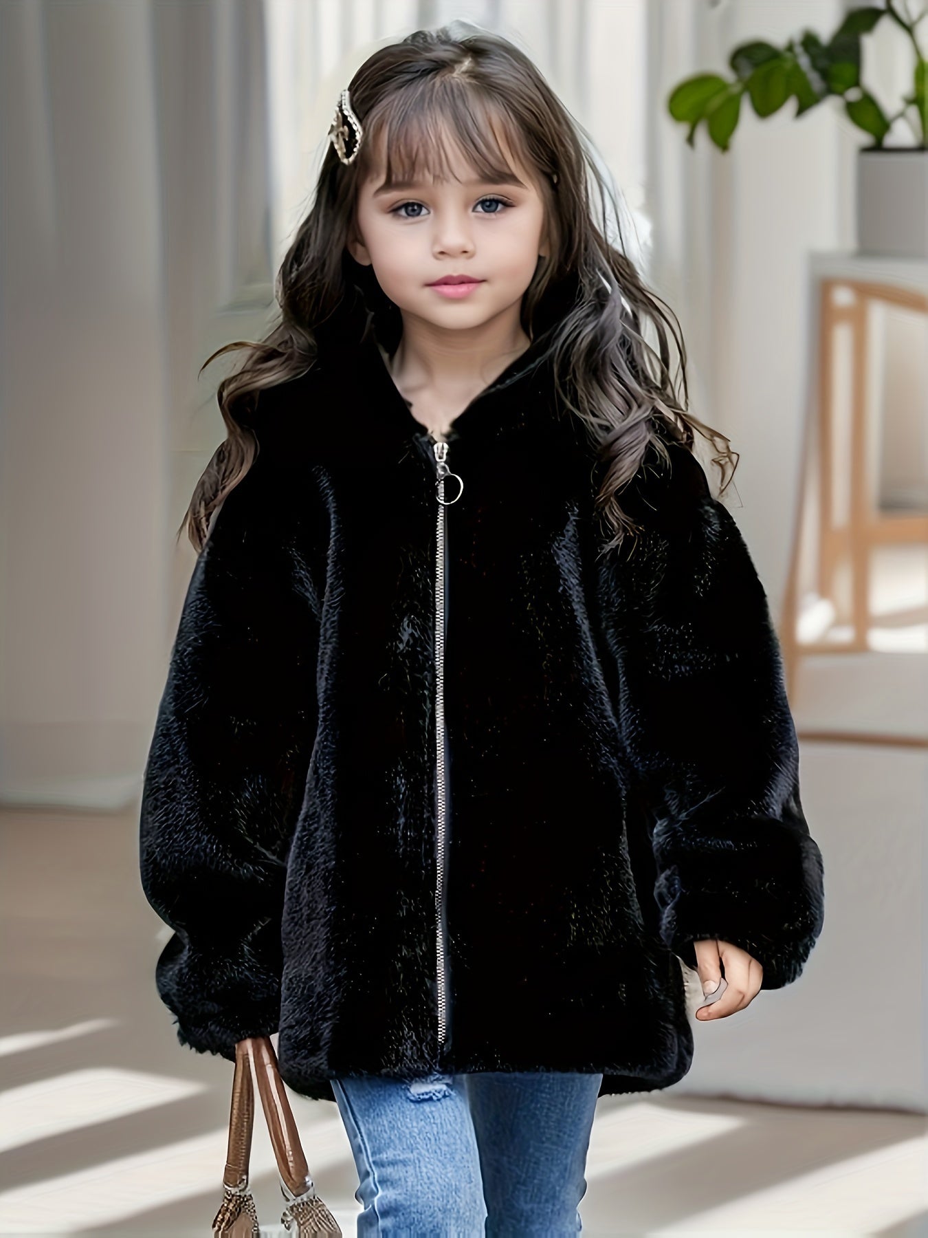 Meisjes Fleece Jas met Capuchon Oortjes