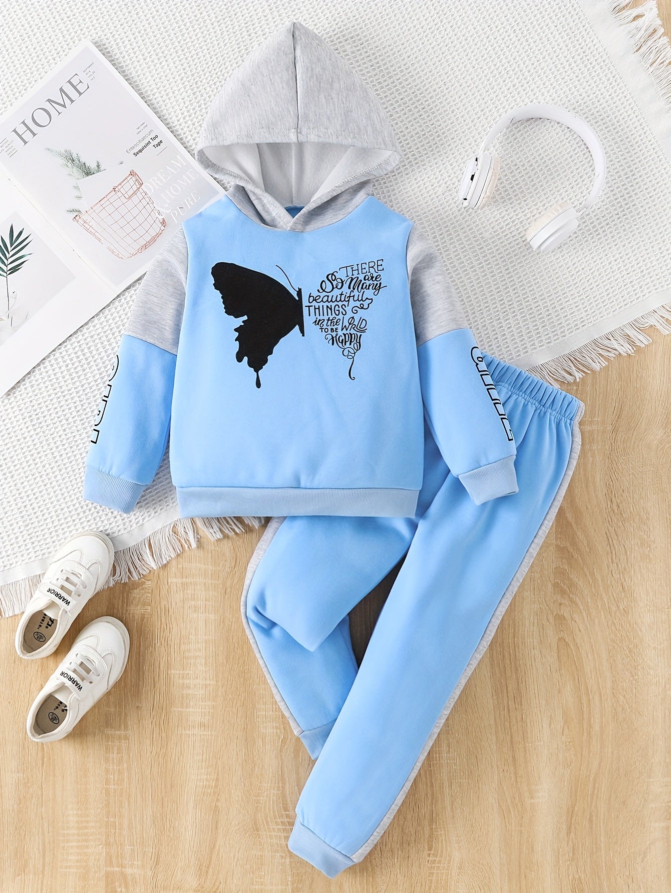 Meisjes Fleece Set met Vlinderprint