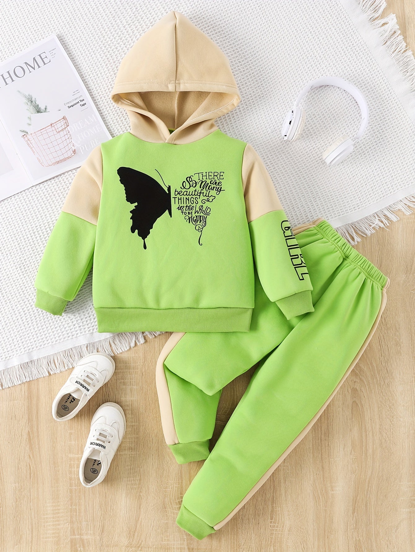 Meisjes Fleece Set met Vlinderprint