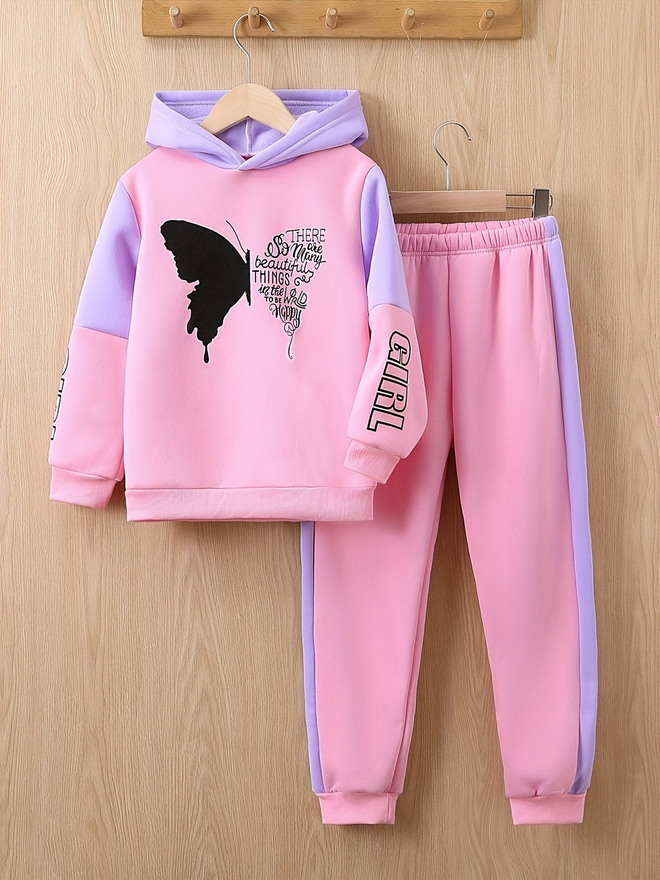 Meisjes Fleece Set met Vlinderprint