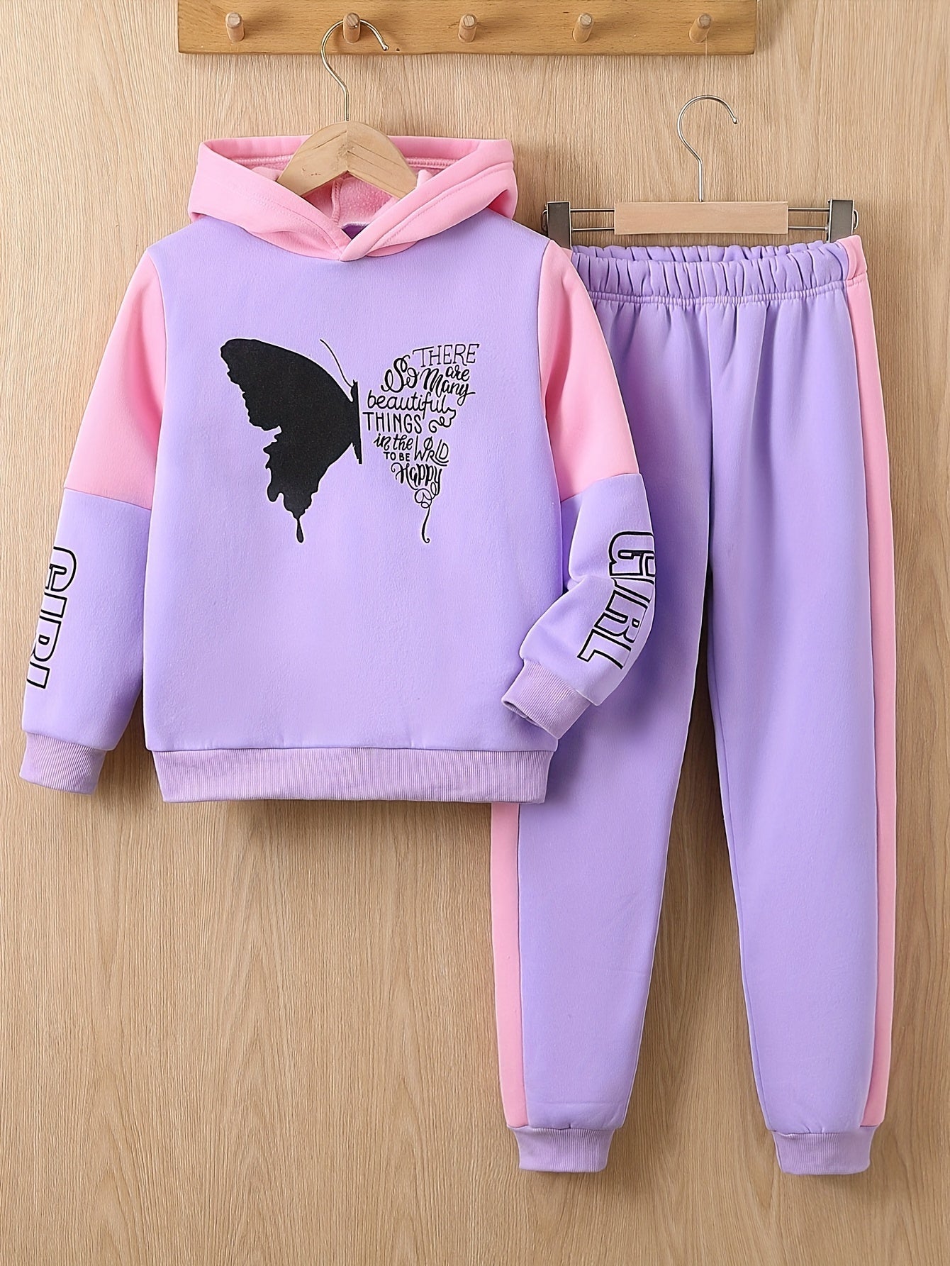 Meisjes Fleece Set met Vlinderprint
