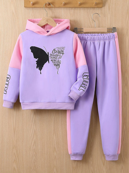 Meisjes Fleece Set met Vlinderprint