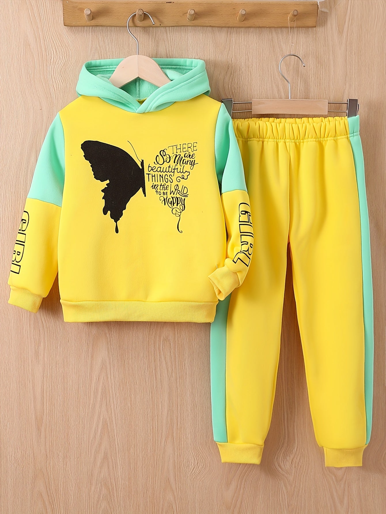 Meisjes Fleece Set met Vlinderprint