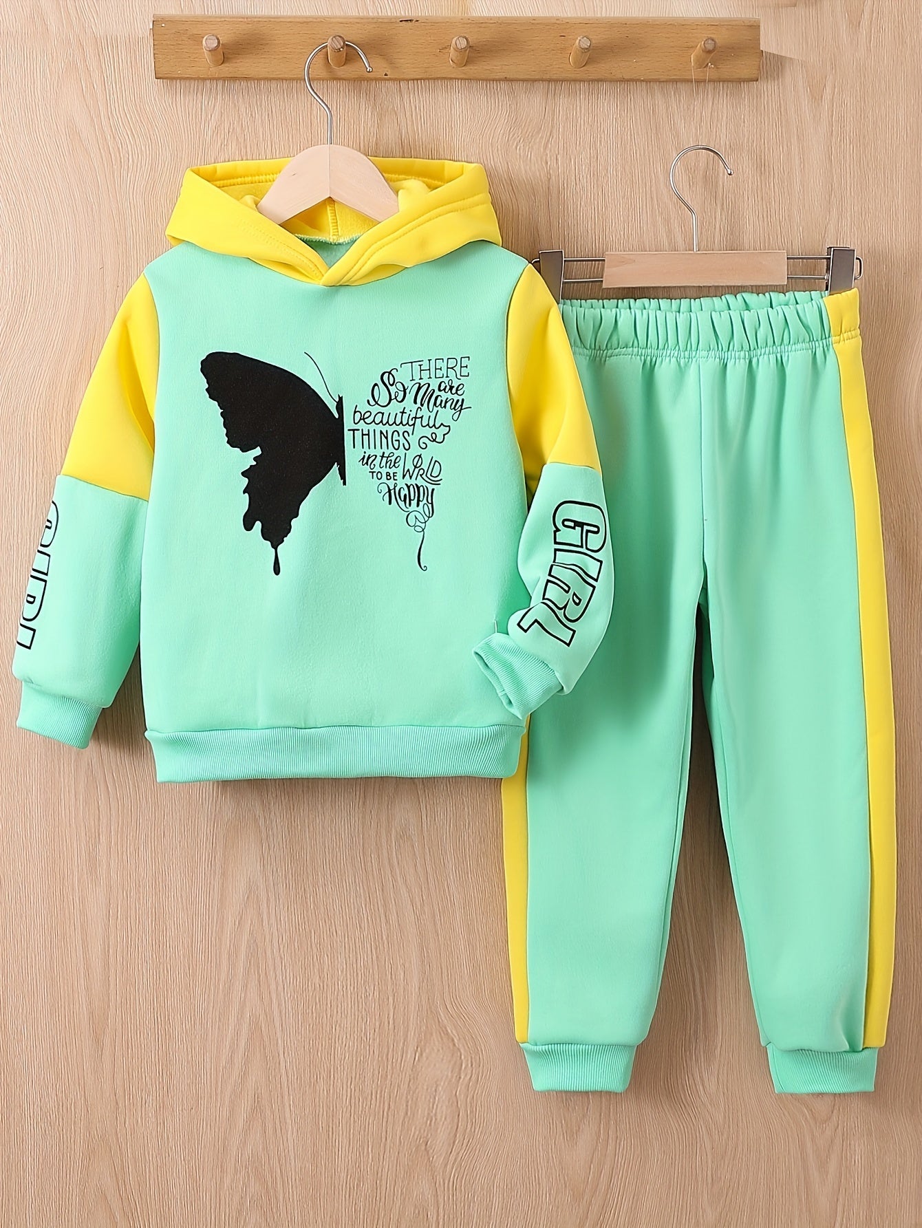 Meisjes Fleece Set met Vlinderprint