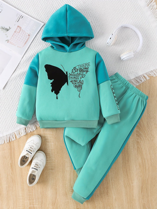 Meisjes Fleece Set met Vlinderprint