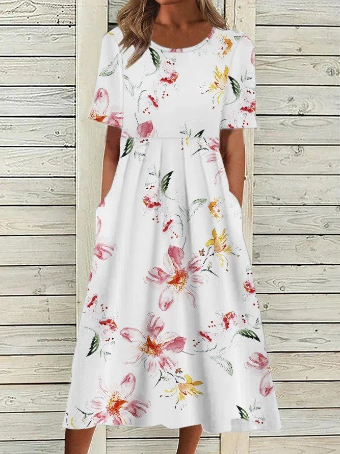 Midi Jurk Nona met Bedrukte Stijl