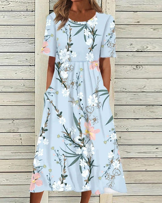 Midi Jurk Nona met Bedrukte Stijl