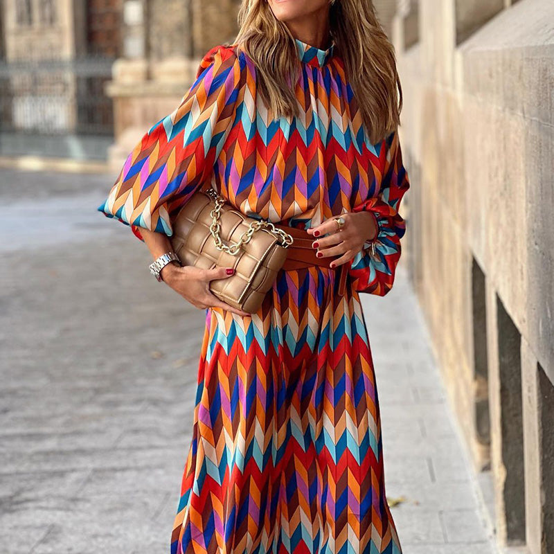Midi-jurk met kleurrijke print - Keira