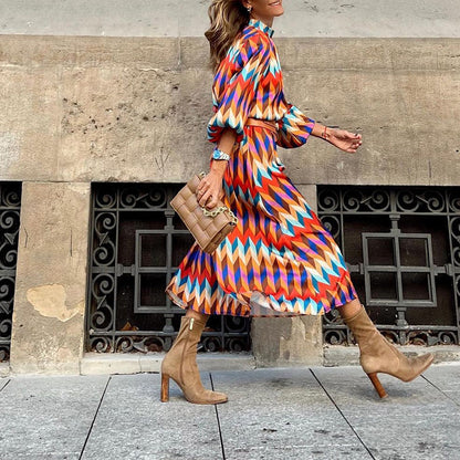 Midi-jurk met kleurrijke print - Keira