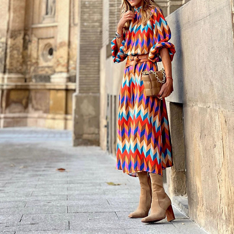 Midi-jurk met kleurrijke print - Keira