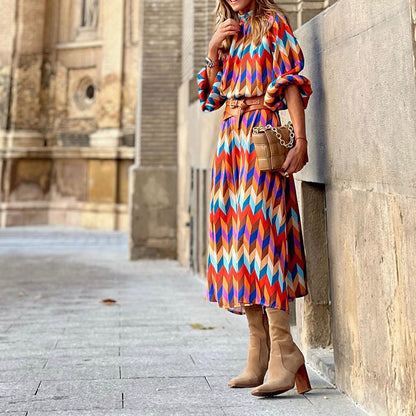 Midi-jurk met kleurrijke print - Keira