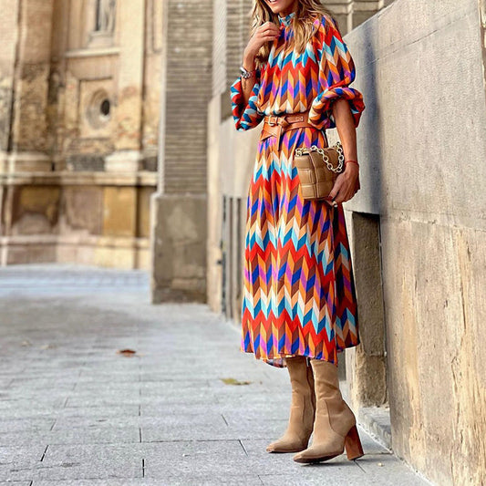 Midi-jurk met kleurrijke print - Keira