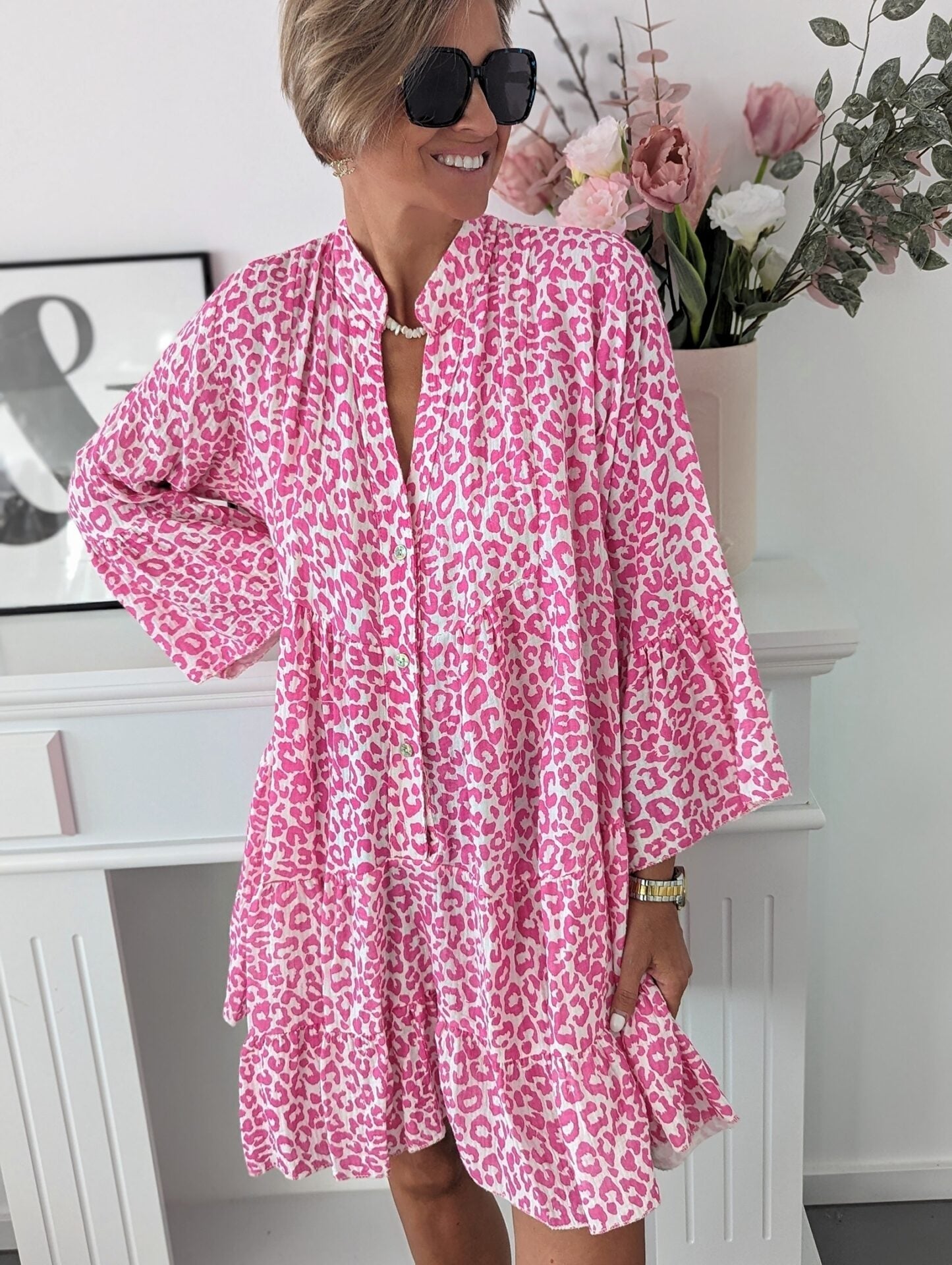 Mini Jurk Rosalinda met Lange Mouwen