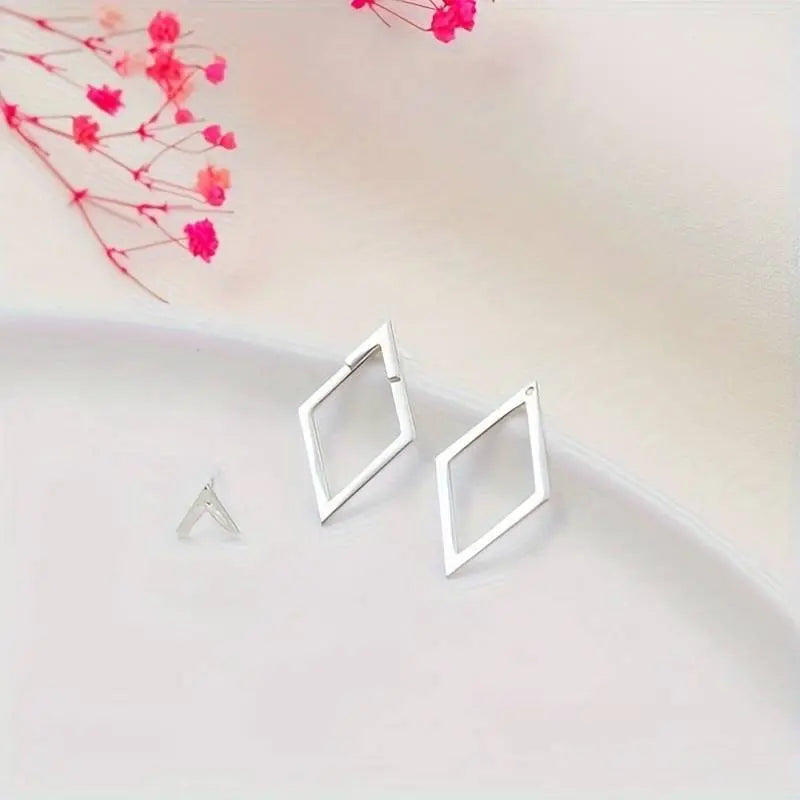 Minimalistische Geometrische Diamant- en Pijloorbellen