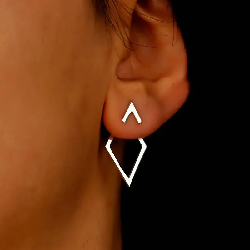 Minimalistische Geometrische Diamant- en Pijloorbellen
