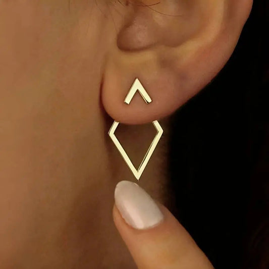 Minimalistische Geometrische Diamant- en Pijloorbellen