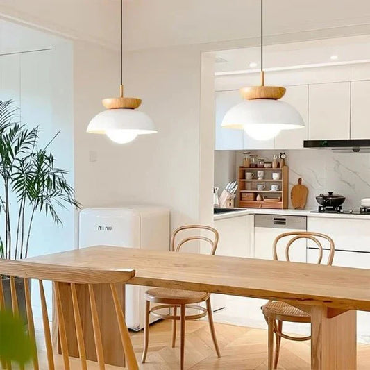 Minimalistische Houten Hanglamp met LED - Kim Design Verlichting