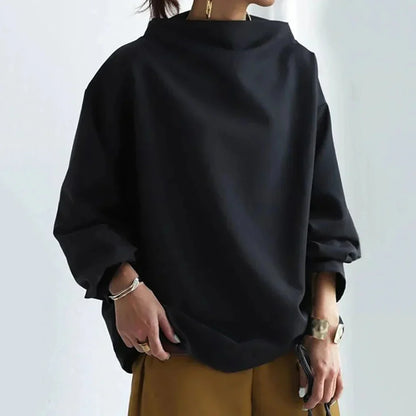 Minimalistische Zwarte Losvallende Top