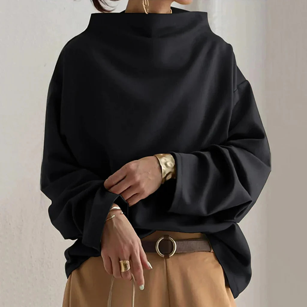 Minimalistische Zwarte Losvallende Top