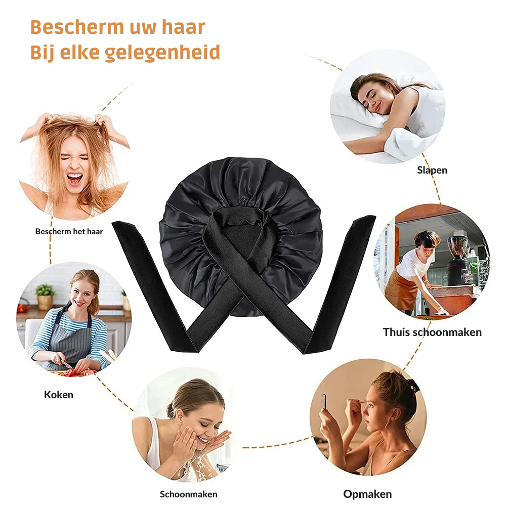 Moerbeizijden Luxe Slaapmuts voor Vrouwen