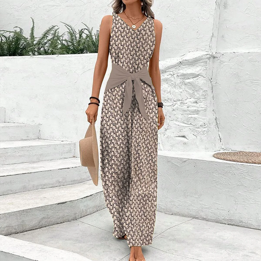Mouwloze Dames Jumpsuit V-Hals Stella