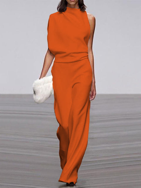 Mouwloze Jumpsuit met Flared Pijpen