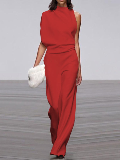 Mouwloze Jumpsuit met Flared Pijpen