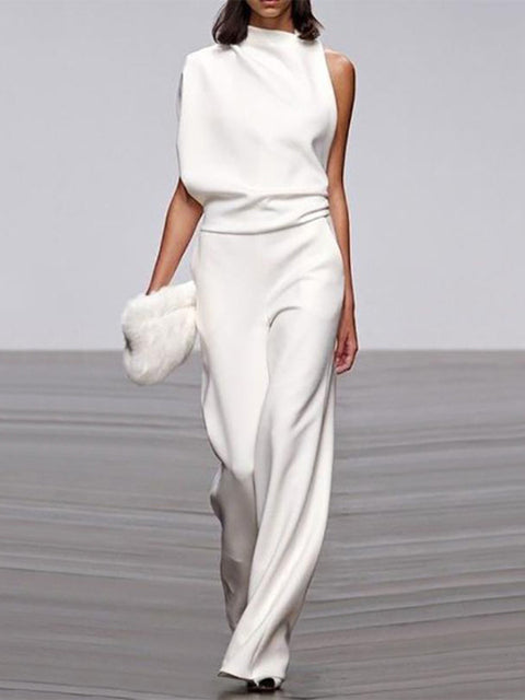 Mouwloze Jumpsuit met Flared Pijpen