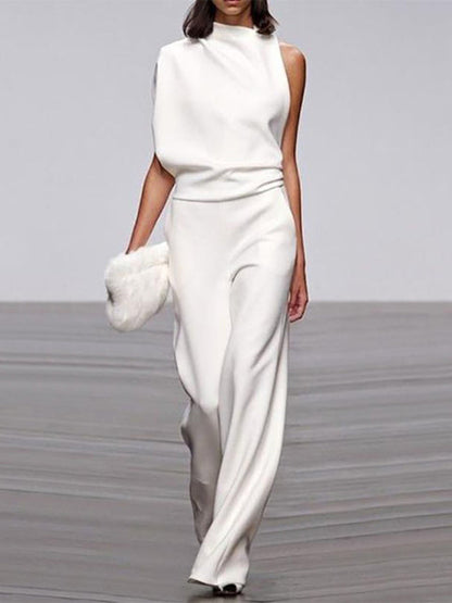 Mouwloze Jumpsuit met Flared Pijpen