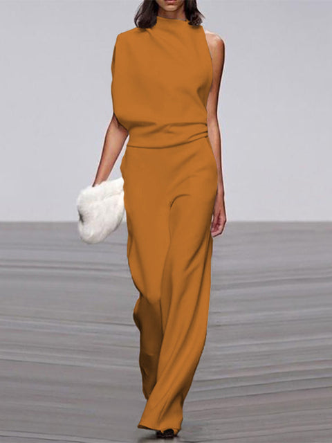 Mouwloze Jumpsuit met Flared Pijpen