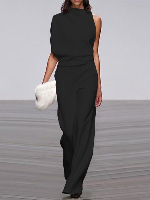 Mouwloze Jumpsuit met Flared Pijpen