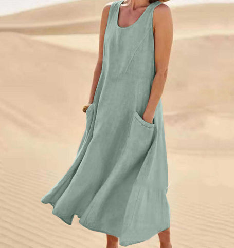 Mouwloze Zomerjurk met Zakken voor Dames
