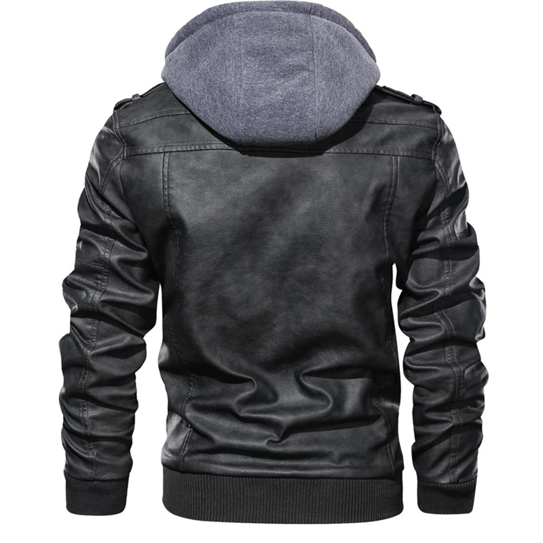 Mucho - Heren Leren Jack met Capuchon