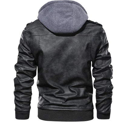 Mucho - Heren Leren Jack met Capuchon
