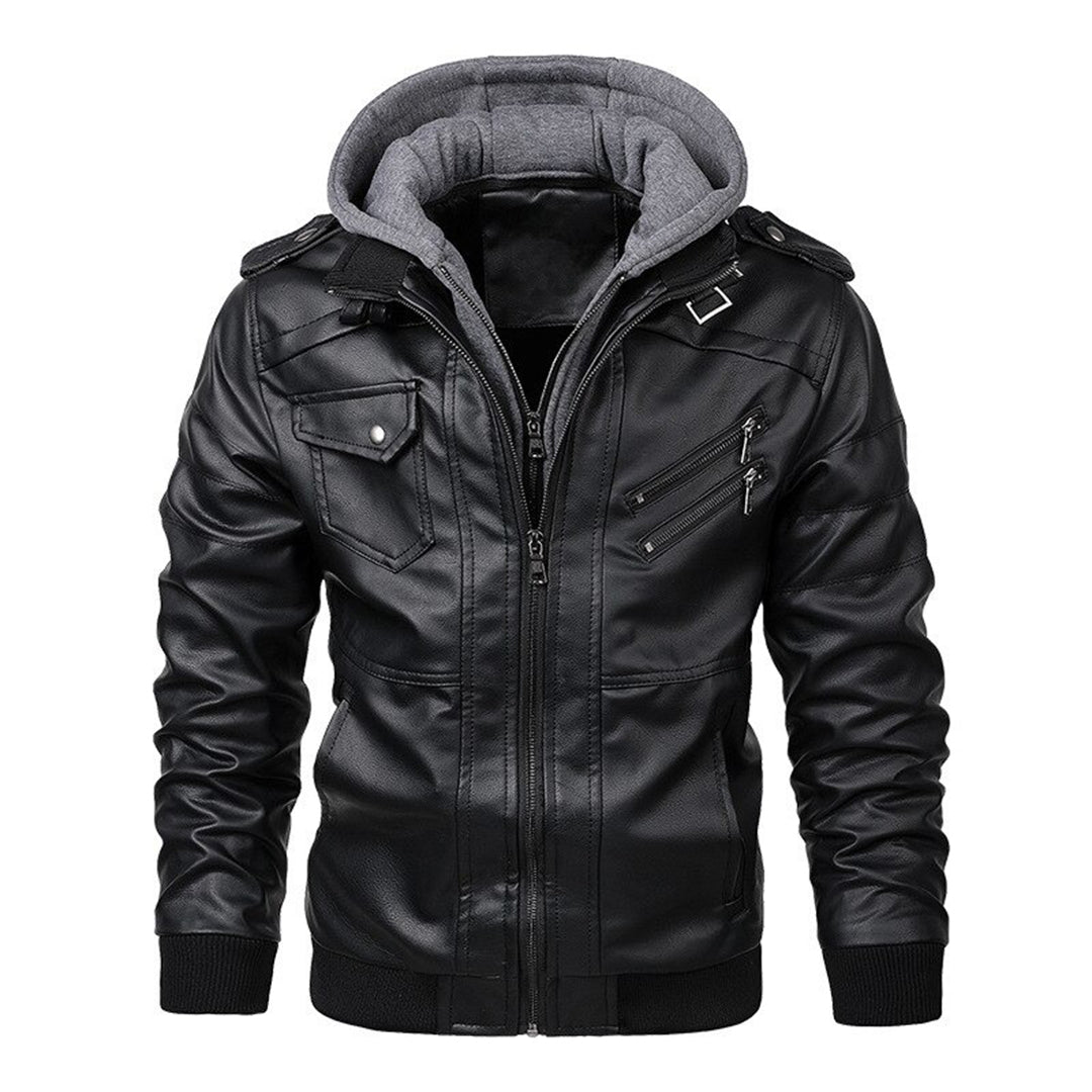Mucho - Heren Leren Jack met Capuchon