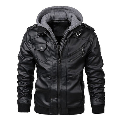 Mucho - Heren Leren Jack met Capuchon
