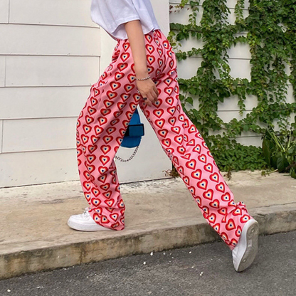 Nadine - Luchtige Zomerbroek met Hartjesmotief