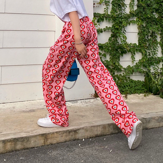 Nadine - Luchtige Zomerbroek met Hartjesmotief