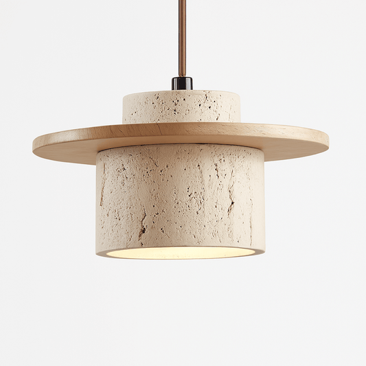 Natuurlijke Travertijn Hanglamp - LED Dimbaar