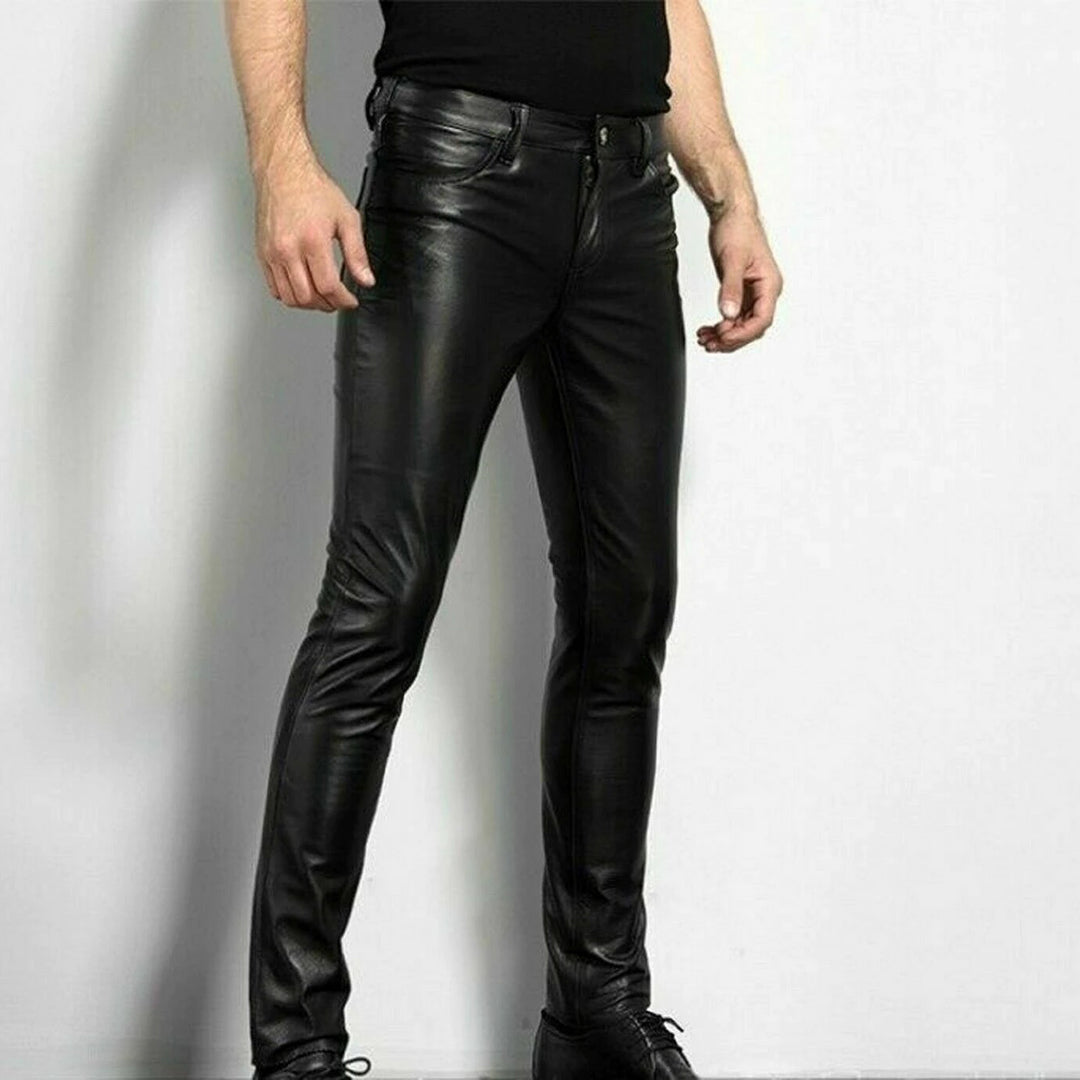 Nevard PU Leren Skinny Broek Heren