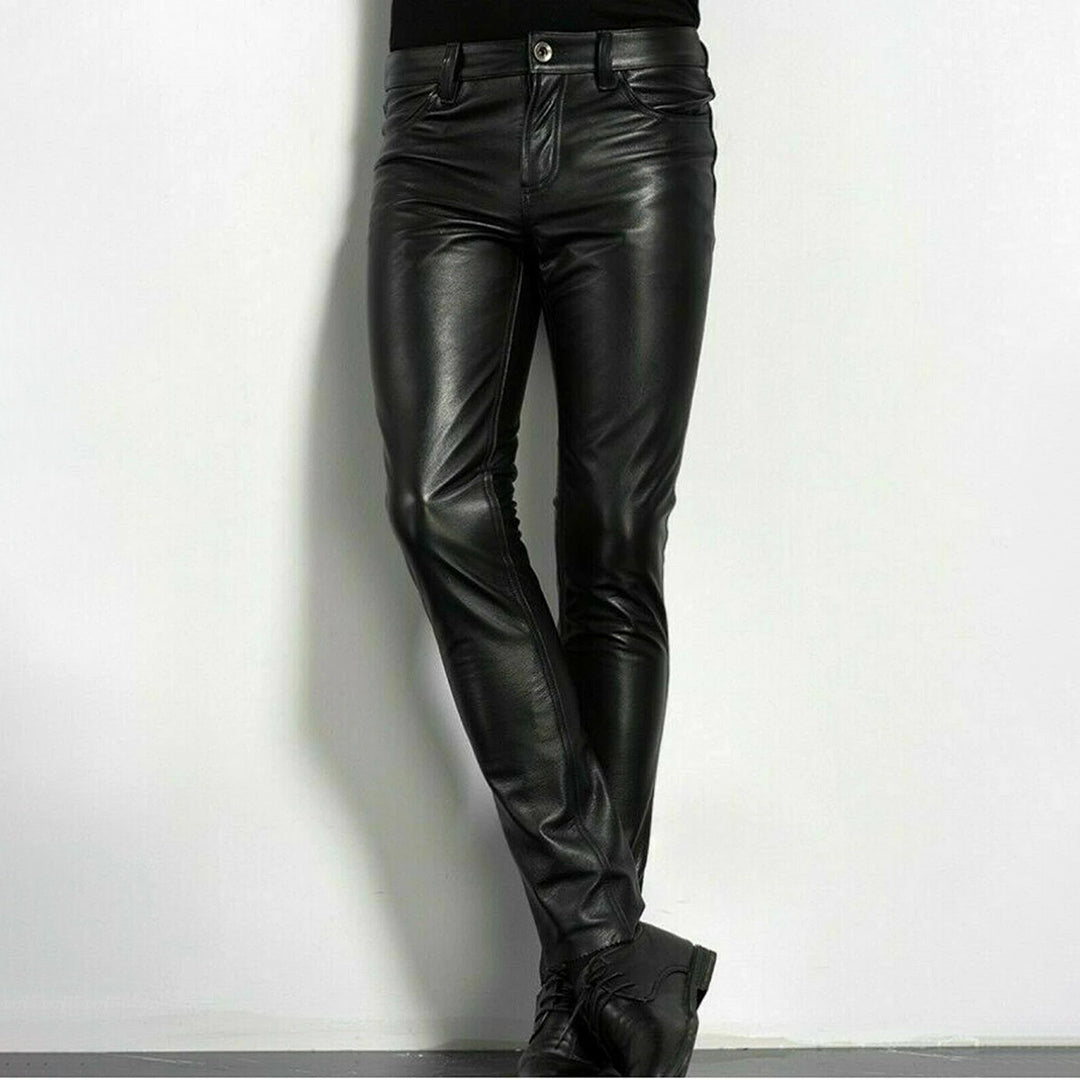 Nevard PU Leren Skinny Broek Heren