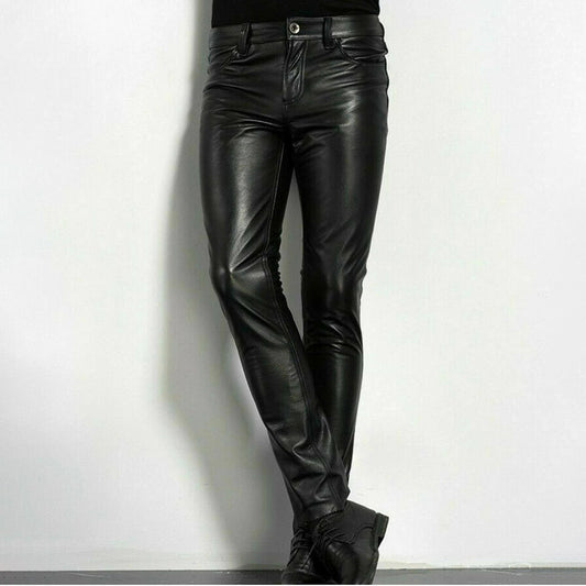 Nevard PU Leren Skinny Broek Heren
